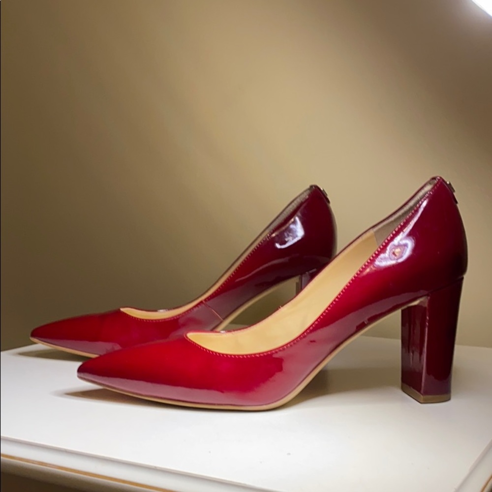 Ivanka Trump deep red patent leather pumps